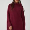 Women Aqua Bay Sweaters & Cardigans | Free People Slouchy Ottoman Tunic Last One Size Xs Pomegranate Wine