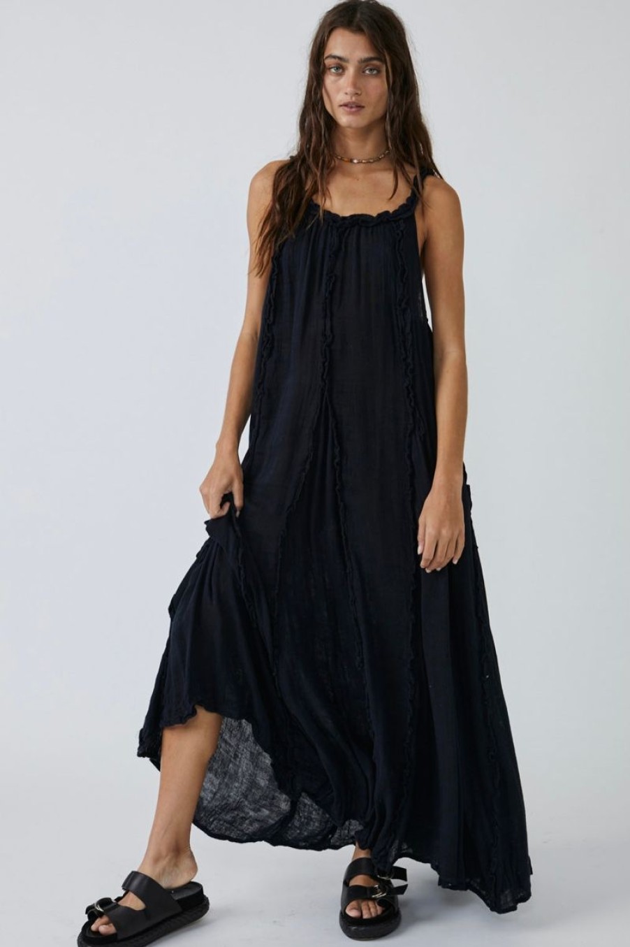 Women Aqua Bay Dresses & Rompers | Free People Mckinley Maxi Dress Black