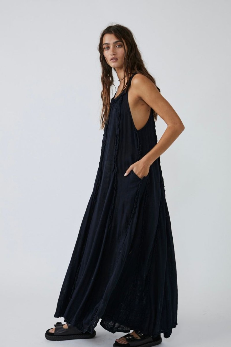 Women Aqua Bay Dresses & Rompers | Free People Mckinley Maxi Dress Black