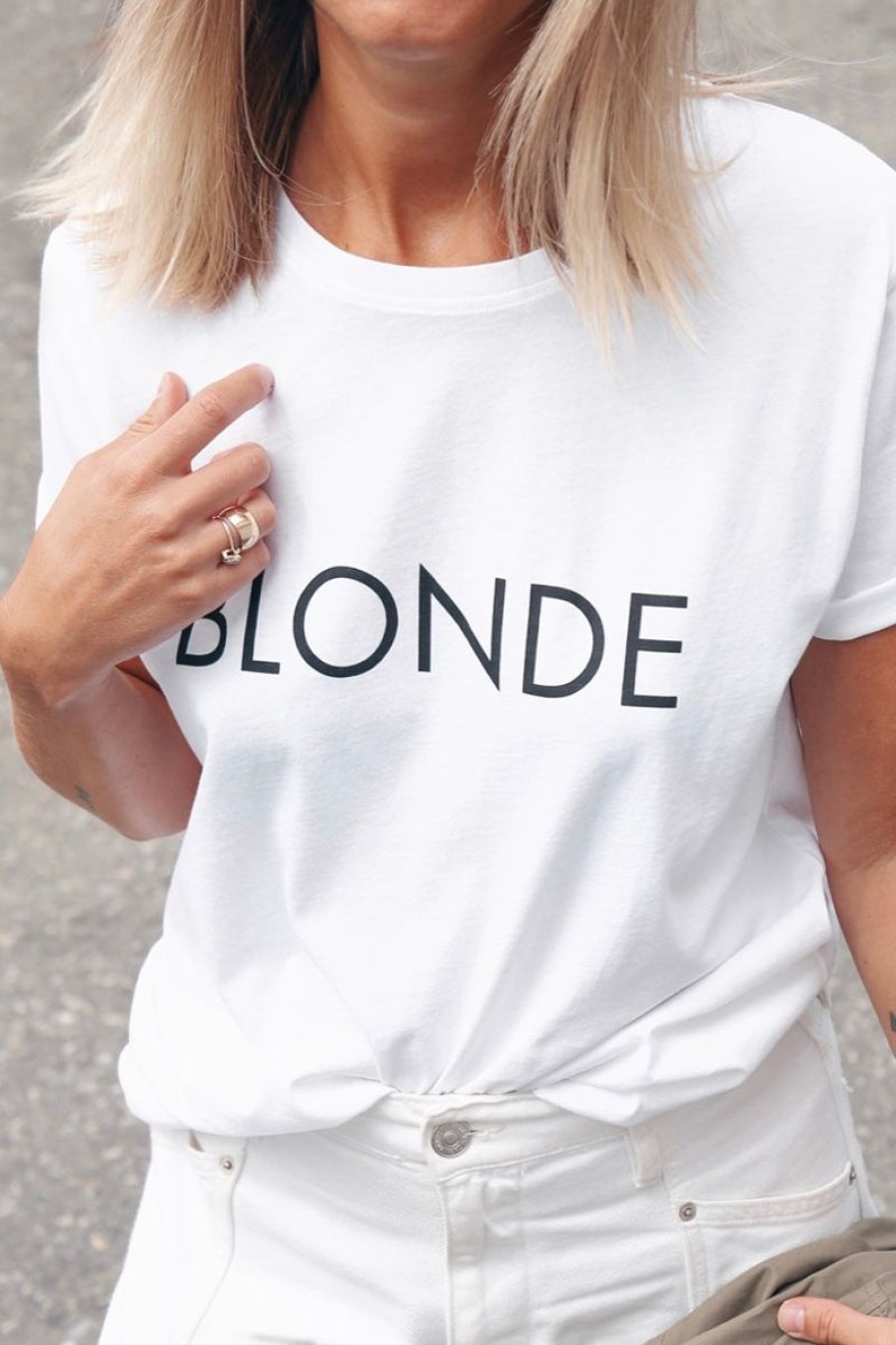 Women Aqua Bay Tanks & Tees | Brunette The Label Classic Crew Neck "Blonde" Tee-Last One Xs/S