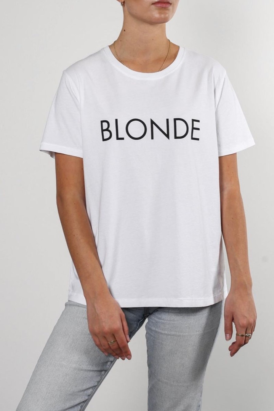 Women Aqua Bay Tanks & Tees | Brunette The Label Classic Crew Neck "Blonde" Tee-Last One Xs/S