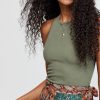 Women Aqua Bay Tanks & Tees | Free People Hayley Racerback Brami Crop Top Army Green