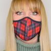 Women Aqua Bay Face Masks | Plaid Face Mask